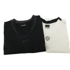 ナイキ NIKE スポーツウエア タンクトップ まとめ 2点セット メッシュ切替 ロゴ XXL 白 ホワイト 黒 ブラック /GV