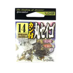 ささめ針 カン付丸セイゴ ＲＩ－０５ １４号 １３本入 ブラック【ゆうパケット】