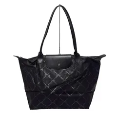 LONGCHAMP(ロンシャン) ショルダーバッグ - 黒×シルバー レザー