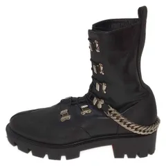 CHRISTIAN LOUBOUTIN(クリスチャンルブタン) ショートブーツ 36 レディース - 黒 チェーン レザー