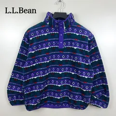 L.L.Bean 70s vintage snap-t fleece top KIDS XL エルエルビーン 総柄 スナップT フリース ヴィンテージ 古着