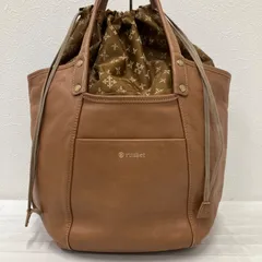 7825　russet ラシット　 ハンドバッグ　トートバッグ　手提　巾着　拡張　レザー　茶系　ライトブラウン　ロゴ　通勤