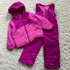 美品 コロンビア キッズ スキーウェア 上下セット リバーシブル スノーウェア Columbia 3T ロゴ刺繍 1009
