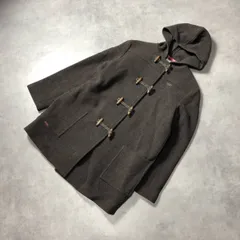 WQ997●Mademoiselle NONNON ：裏地チェック ダッフルコート ブラウン ウールコート マドモアゼルノンノン