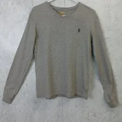 POLO RALPH LAUREN ラルフローレン サーマルカットソーXS ワッフルインナー ルームウェア 長袖 グレー 〇□