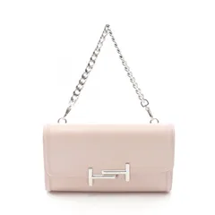 トッズ TOD'S ハンドバッグ ダブルT ピンク レザー ダブルT ハンドバッグ レディース Used A