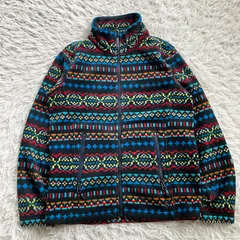 状態良 コロンビア Colombia  フリースジャケット 総柄 フリース フルジップ ロゴ刺繍 ユニセックス 古着 4551