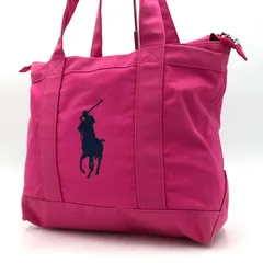 ポロラルフローレン トートバッグ キャンバス ピンク ビッグポニー A4 肩掛け 桃