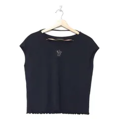 伊太利屋/GKITALIYA(イタリヤ) 半袖カットソー サイズ9 M レディース美品  - 黒 クルーネック/ラインストーン