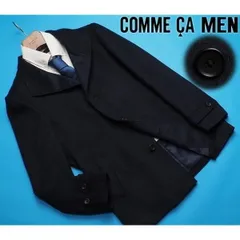 新品定価6.4万円 COMME CA MEN コムサメン 秋冬 カシミヤ/ウールビーバー イタリアンカラーハーフコートM紺(09) 10WA05