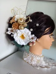 和装髪飾り 成人式 結婚式 椿 卒業式に【146】