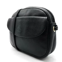 【良品】 LONGCHAMP ロンシャン ショルダーバッグ ポシェット ポーチ メッセンジャーバッグ オールレザー ブラック 黒 メンズ レディース ユニセックス 男女