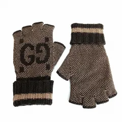 グッチ GUCCI カシミヤ フェインガーレス グローブ S  手袋 茶 ブラウン系 ☆AA★のサムネイル