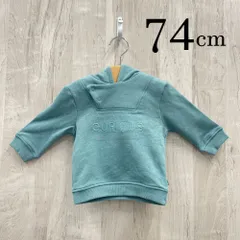 ap10811 OBAiBi オバイビ BABY ベビー パーカー 70 12M 74cm グリーン スウェット CURIOUS プリント スナップボタン 長袖 リブ 12ヶ月 OBAÏBI