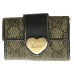 GUCCI (グッチ) GGキャンバス ハート キーケース ブラウン