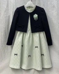 CHOPIN deux ショパンドゥ フォーマルスーツ ワンピース セットアップ 120 紺 ミントグリーン 入学式 卒園式 女の子 3点セット 