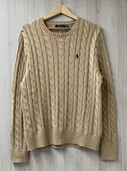 POLO RALPH LAUREN ポロ ラルフローレン コットン クルーネック ケーブルニット サイズM ベージュ