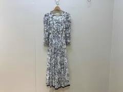 JUSGLITTY ジャスグリッティー 長袖ワンピース マキシ丈ワンピース サイズ2 白 ホワイト 草花柄 42366760 ポリエステル レディース