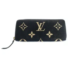 LOUIS VUITTON (ルイヴィトン) モノグラムアンプラント ポルトフォイユ クレマンス ラウンドファスナー ロングウォレット 長財布 ゴールド金具 ブラック/ベージュ M82338