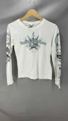 ★ HARLEY DAVIDSON ハーレーダビットソン 長袖Tシャツ・カットソー PRINT LS TEE レディース サイズS ホワイト 通年