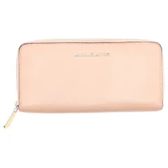 MICHAEL KORS (マイケルコース) ロゴプレート ロングウォレット 長財布 ベージュ レザー ゴールド金具