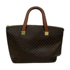 CELINE(セリーヌ) ハンドバッグ マカダム柄 ダークブラウン×ライトブラウン レザー