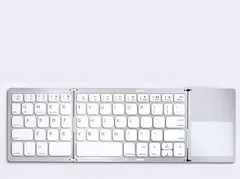 ワイヤレスキーボード 折りたたみ式USB 充電画面ロック機能  タブレットキーボード ブルートゥース Bluetooth　ホワイト　690020F