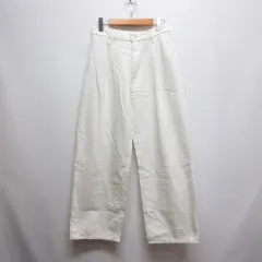 ユニクロ UNIQLO ドレープ デニム タック パンツ L オフホワイト