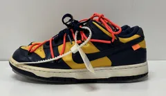 NIKE ナイキ CT0856-700 Off-White  Dunk Low オフホワイトダンク ロー LTHR 26.0cm イエロー ネイビー 中国製
