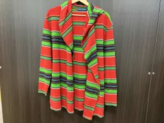 RALPH LAUREN 長袖カーディガン・アンサンブル ボーダー レッド グリーン XSサイズ