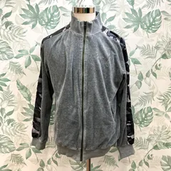 GR1002 PUMA ジャージ ベロアトラックジャケット 迷彩ライン グレー
