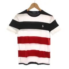 ポロ ラルフローレン POLO RALPH LAUREN CUSTOM SLIM FIT Tシャツ カットソー ボーダー 半袖 XS 白 ホワイト 黒 赤 /YM