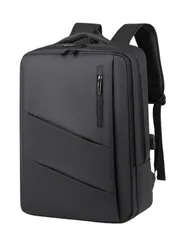 [レンロック] ビジネスバッグ メンズ リュック ビジネスリュック 大容量35L 防水 USB充電ポート 16インチPC対応 軽量 通気 キャリーオン 出張 通勤 旅行 バックパック (ブラック) [ブラック]