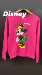 Disney ディズニー ピンク スウェット トレーナー レディースM ミニー 中古 古着 7U0012