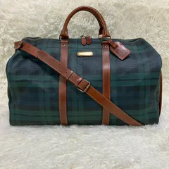 ポロラルフローレン ボストンバッグ 2way ラージサイズ グリーン チェック柄