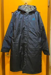 【H2-57】◇ adidas　 Lサイズ　ベンチコート　紺色