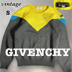 美品　希少ヴィンテージ　GIVENCHY ジパンシィ　配色ブロック　ニット　セーター　ウール100% Sサイズ　ゆったり　L0113のサムネイル