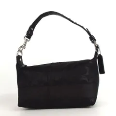 COACH コーチ シグネチャー ミニ ハンドバッグ アクセサリーポーチ ナイロンジャガード レザー 23-16(6)