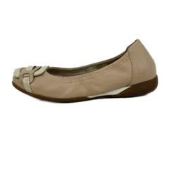 fitfit(フィットフィット) フラットシューズ 22.5 レディース - ピンクベージュ×アイボリー レザー