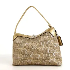 COACH コーチ ミニシグネチャー ミニ ハンドバッグ ナイロンジャガード レザー 15-18(6)