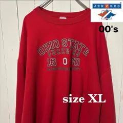【古着】JERZEES(ジャージーズ) スウェット XL 赤 USA製 00s ヴィンテージ  カレッジロゴ オハイオ立大学