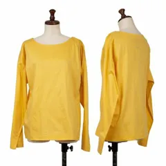 ヨシエイナバYOSHIE INABA コットンボートネックカットソー 黄Ｍ位