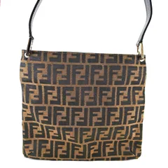 FENDI フェンディ ズッカ柄 キャンバス ショルダーバッグ ブラウン 管理番号：10737