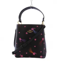 コーチ COACH スモール タウン バケットバッグ ウィズ ディスコ スタープリント ショルダーバッグ ハンドバッグ 2WAY 黒 C7245 /KH