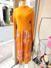 M08　レオナール　LEONARD　訳アリ　大特価　お買い得　高級　シルク　黄色　ワンピース　オケージョン　華やか