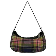 LESPORTSAC(レスポートサック) ハンドバッグ - ピンク×ネイビー×イエローグリーン チェック柄