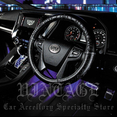 D.A.D ロイヤルステアリングカバー タイプ  モノグラムレザー ブラックロゴ DAD ギャルソン GARSON ハンドルカバー