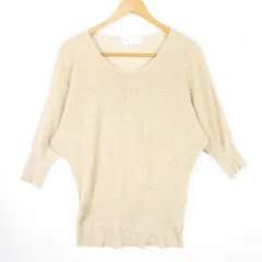 ロペピクニック ROPE Picnic ドルマンスリーブ ニット カットソー 七分袖 38 ベージュ ゴールド kz9182