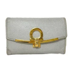 FERRAGAMO/SalvatoreFerragamo(サルバトーレフェラガモ) キーケース ガンチーニ ライトグレー×ゴールド 6連フック レザー