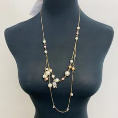 m5081 ローズティアラ Rose Tiara フラワー × カラーパール ネックレス